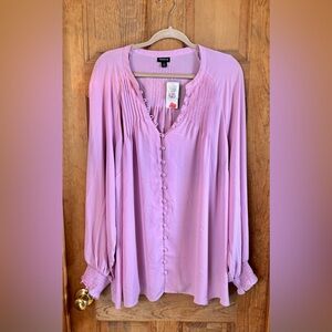 Torrid Georgette Smocked Blouson Sleeve Blouse - Size 4x NWTs